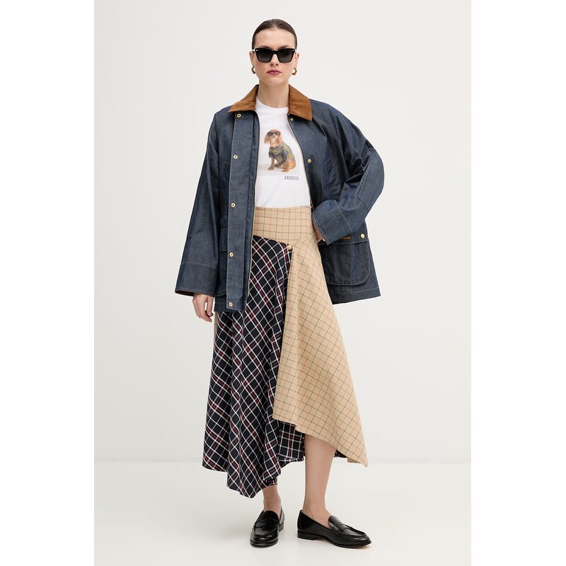 Barbour asymetrická sukně bavlněná Dalbury