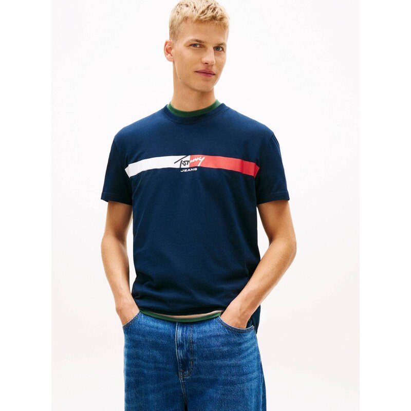 Tommy Jeans pánské modré tričko