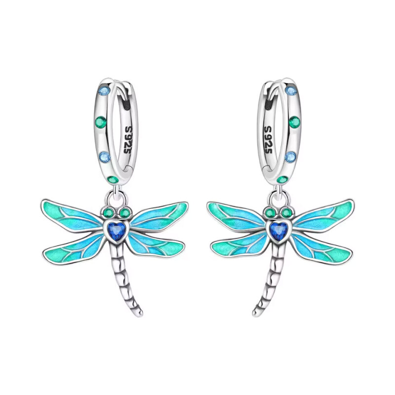 GRACE Silver Jewellery Stříbrné náušnice Vážka - stříbro 925/1000 113434649