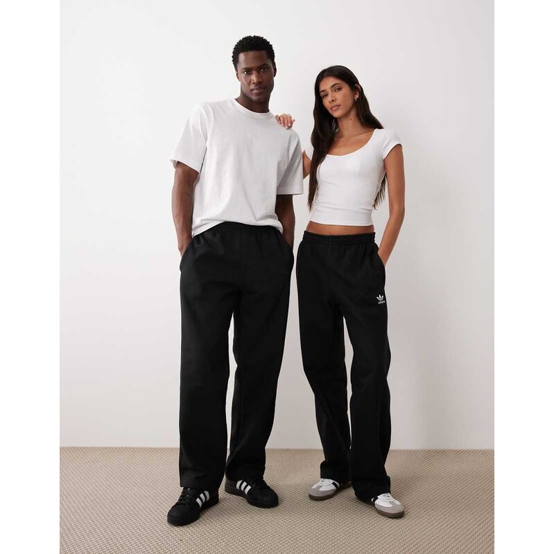 adidas Originals essential open hem joggers in black