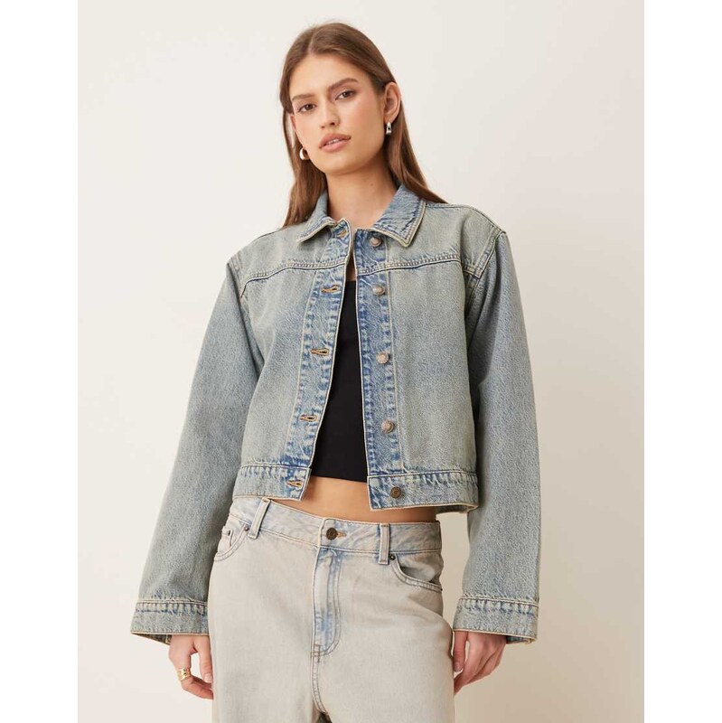 JJXX denim boxy jacket in light blue