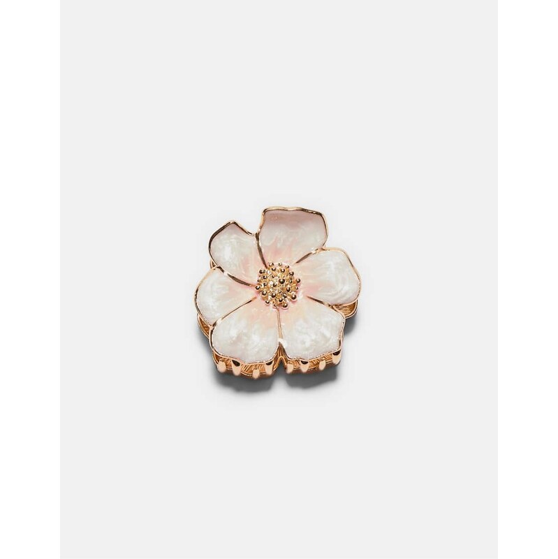 Stradivarius Metal flower hair clip in pale pink 113435237
