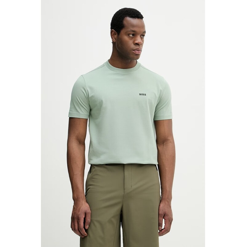 BOSS Green tričko pánské bavlněné s elastanem Tee