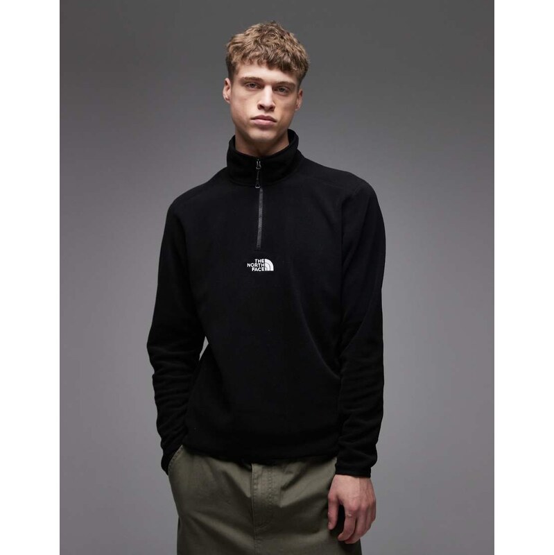 The North Face Glacier Embroidered Logo 1/4 zip in black