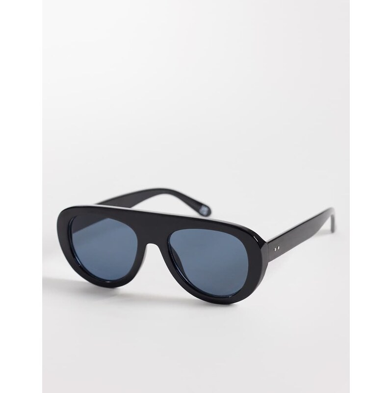 ASOS DESIGN round aviator in black