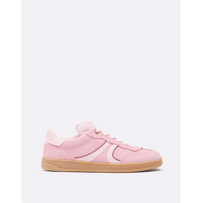 Stradivarius Casual leather trainers in pink
