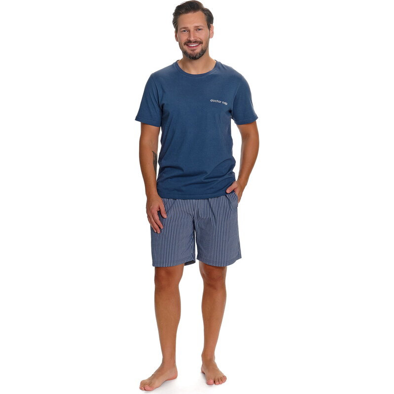 Pánské pyžamo DOCTOR NAP PMB.7424 denim BLUE