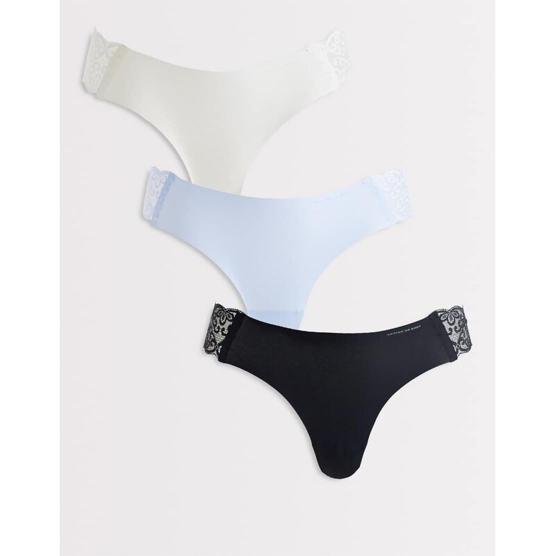 Cotton On party pants seamless thong 3 set brief black, blue and