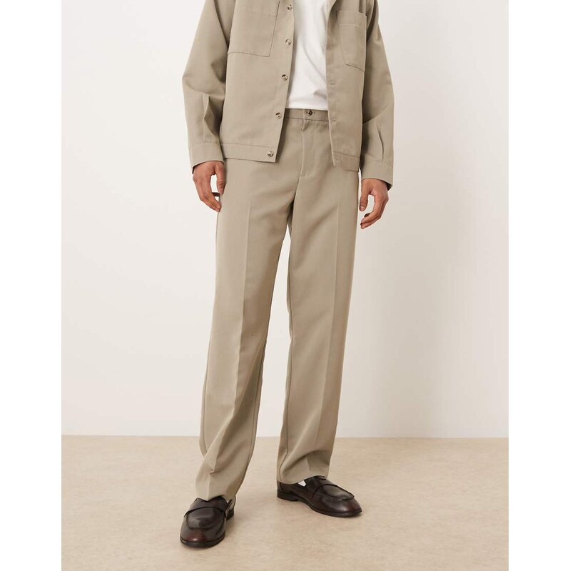 ASOS DESIGN smart co-ord straight trousers in sage-Green
