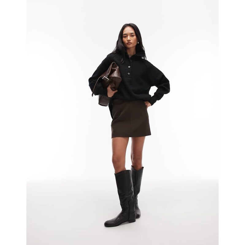& Other Stories mini skirt in chocolate-Brown 113436378