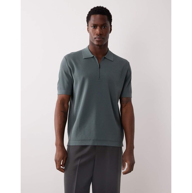 Mango performance fine knit thermo-regulating quarter zip t