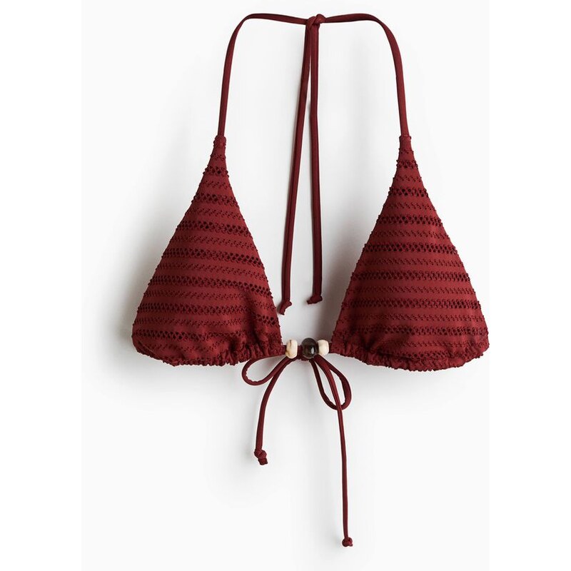 H&M - Vyztužená bikinová podprsenka - Tmavě Červená