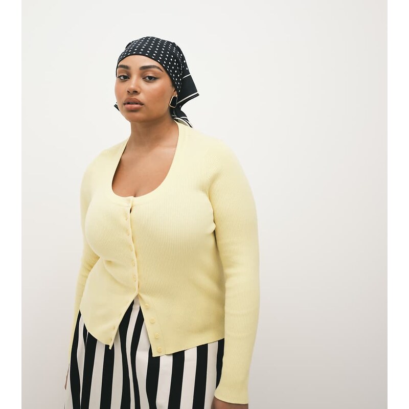 ASOS Curve ASOS DESIGN Curve cotton blend wide scoop cardigan in 115518550
