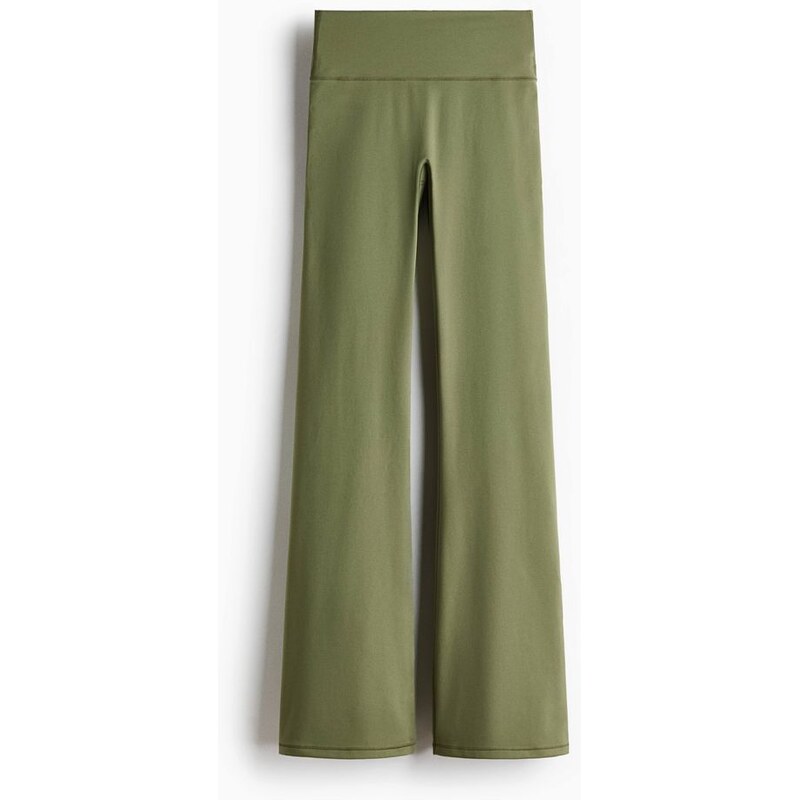 H&M - Legíny na jógu Flared SoftMove - Olivově Zelená