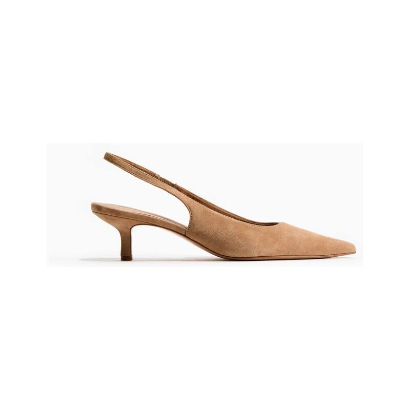 H&M - Špičaté semišové střevíčky - žlutá 113436595