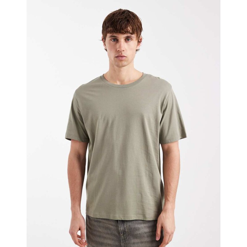 Jack & Jones regular fit t-shirt in khaki-Green