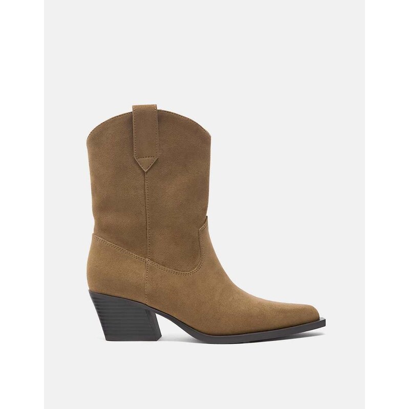 Pull&Bear Cowboy ankle boots in brown-Multi 113436703