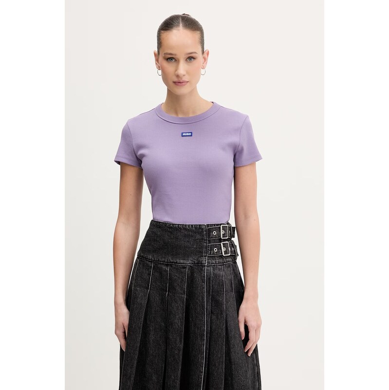HUGO Blue tričko dámské bavlněné s elastanem Baby Tee_B 113437294