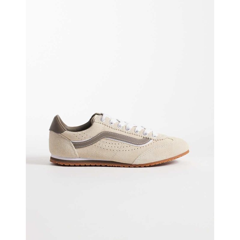 Vans Super Lowpro trainers in beige with oversized laces-Neutral