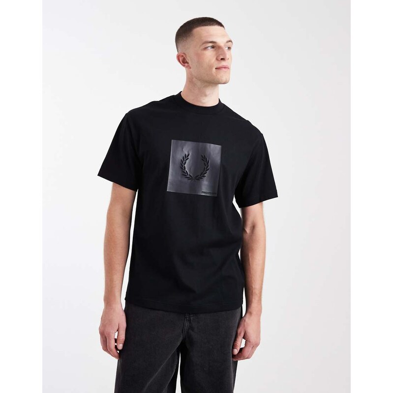 Fred Perry box graphic logo t-shirt in black