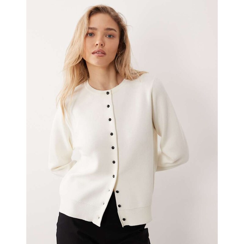Mango lightweight knitted cardigan in cream-Neutral 113444943