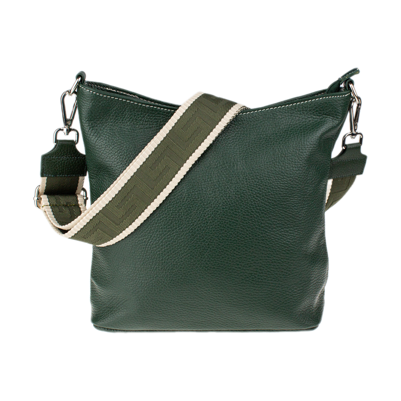 Zelená kožená italská crossbody kabelka Amalia Verde Scura I
