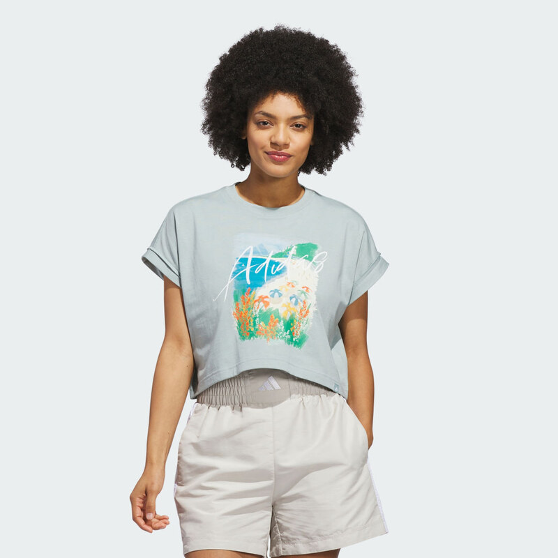 Adidas TRIČKO SUMMER ROMANCE S GRAFICKÝM POTISKEM