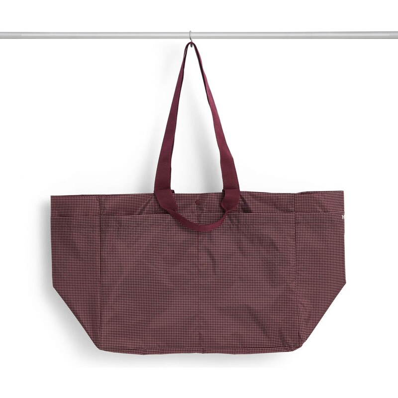 HAY Taška Grid Weekend Bag M Burgundy