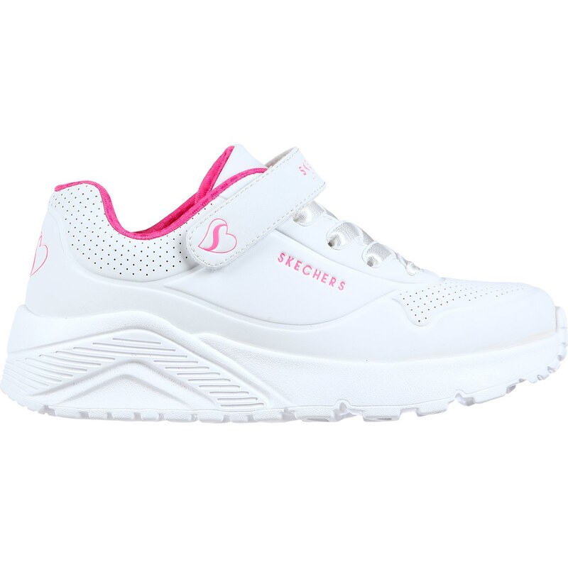 Skechers Dívky Uno Lite Shoes v Bílý/Sytě Růžová, Velikost 32