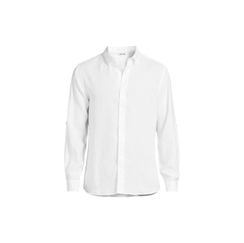 Premium Pure Roll Sleeve Linen Shirt, Men, size: S, regular,