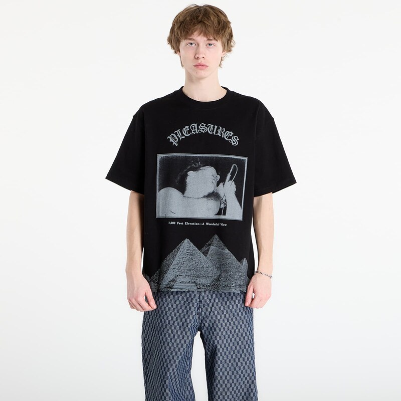 Tričko PLEASURES Elevation Heavyweight T-Shirt Black M