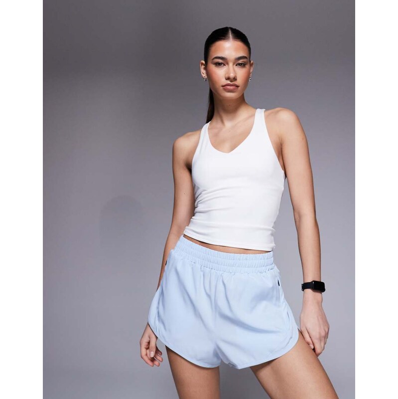 4505 Icon woven run short with zip pockets in ice blue 115518960