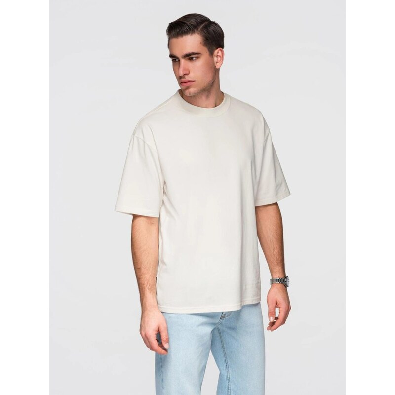 Ombre Clothing Ecru volné tričko V2 TSBC-0267