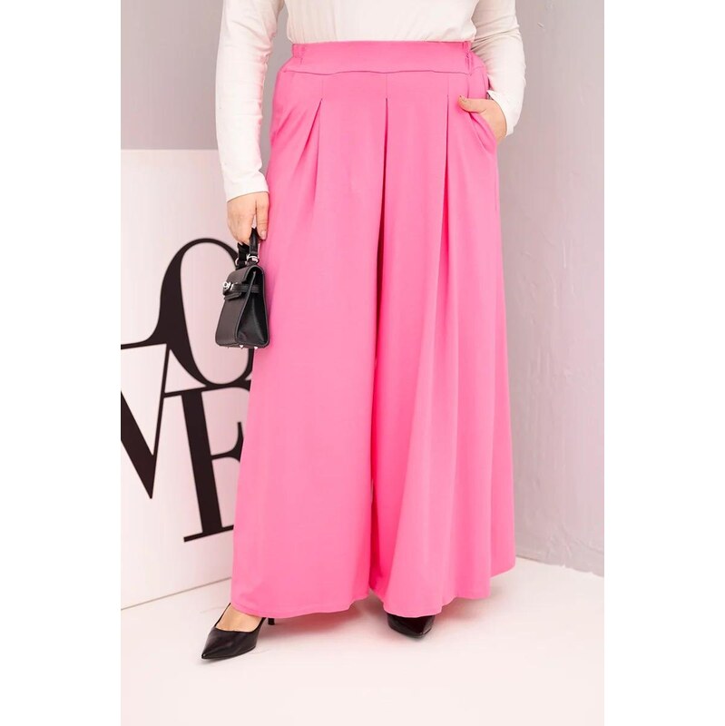 MladaModa Široké oversize kalhoty s volným střihem model 23048