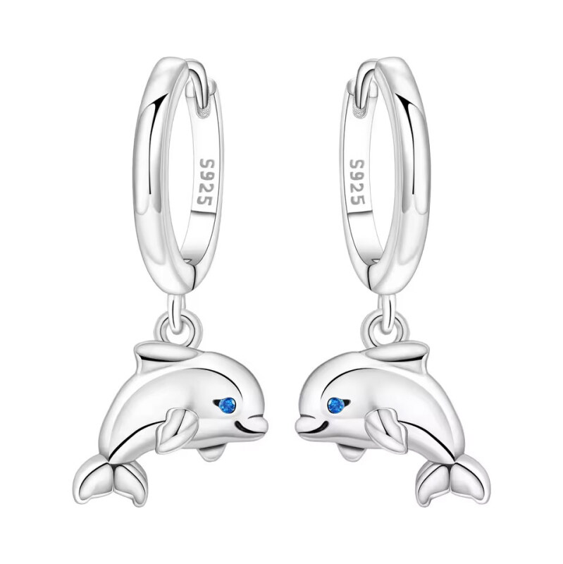 GRACE Silver Jewellery Stříbrné náušnice Delfín - stříbro 925/1000 113465617