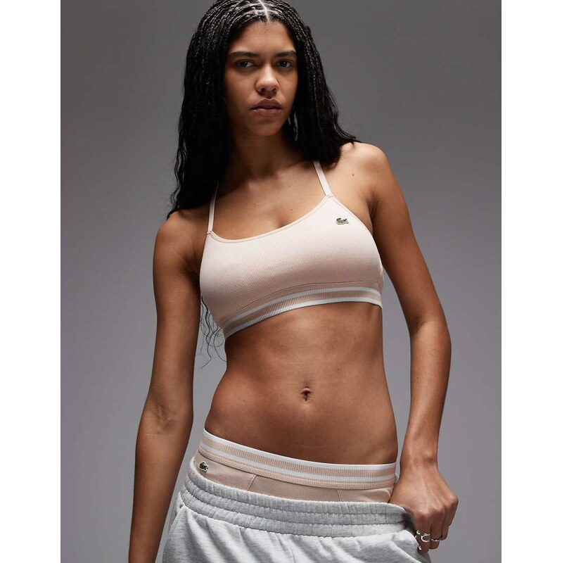 Lacoste bralette with racer back in beige-Pink 113476706