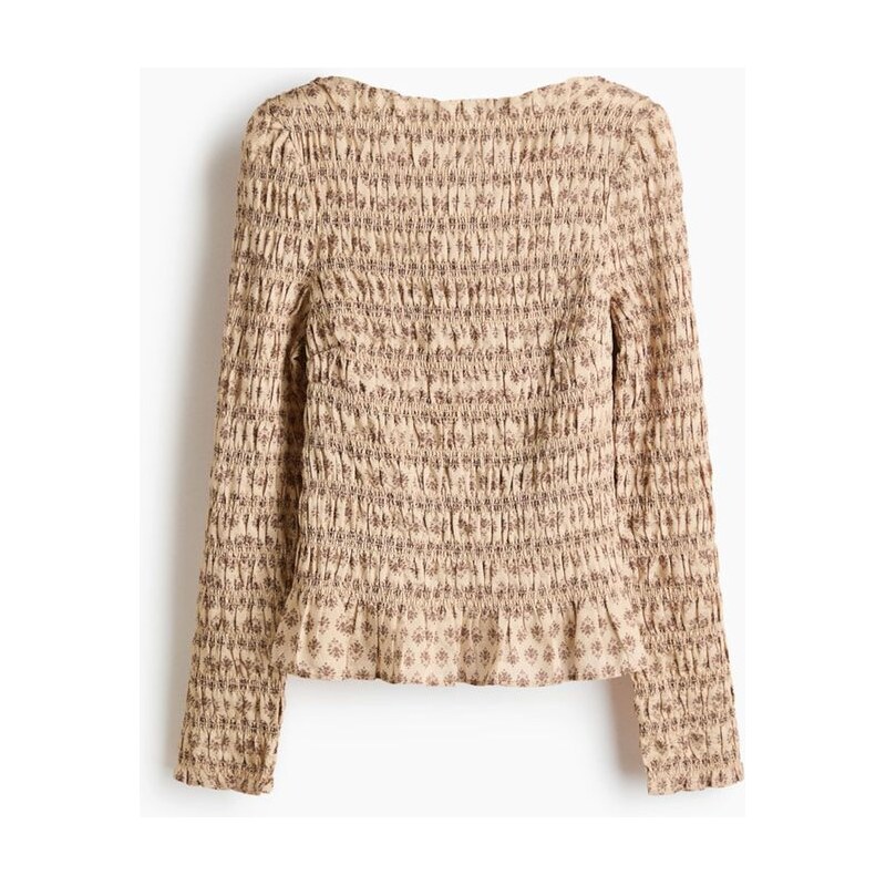 H&M - Tops žabkováním - Béžová/Květy