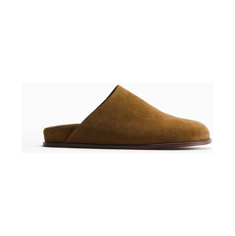 H&M - Semišové pantofle se stélkou - béžová 113466691
