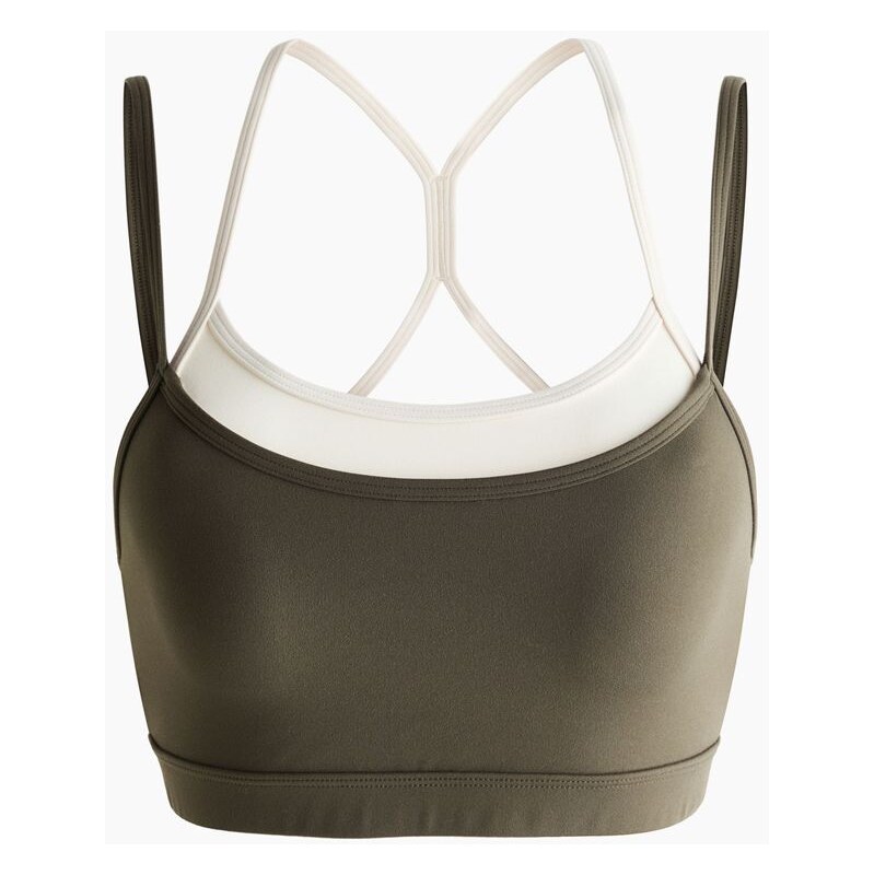 H&M - Sportovní podprsenka SoftMove - Mechově Zelená