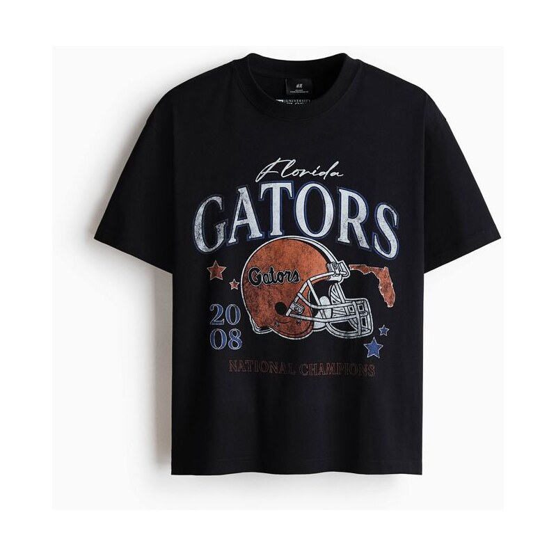 H&M - Tričko Loose Fit - Černá/Florida Gators