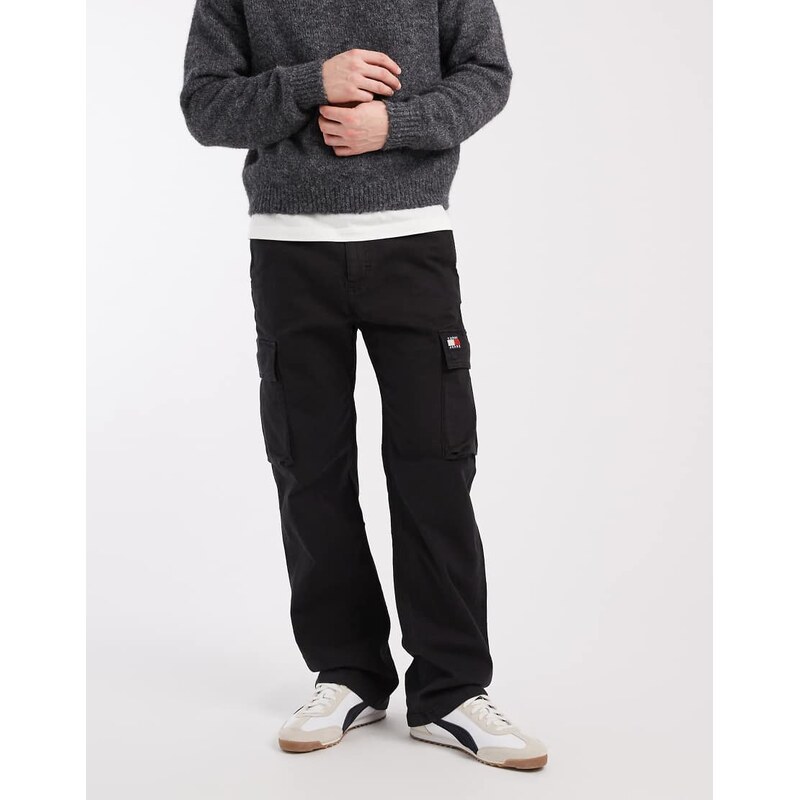 Tommy Jeans Otis canvas cargo trousers in black