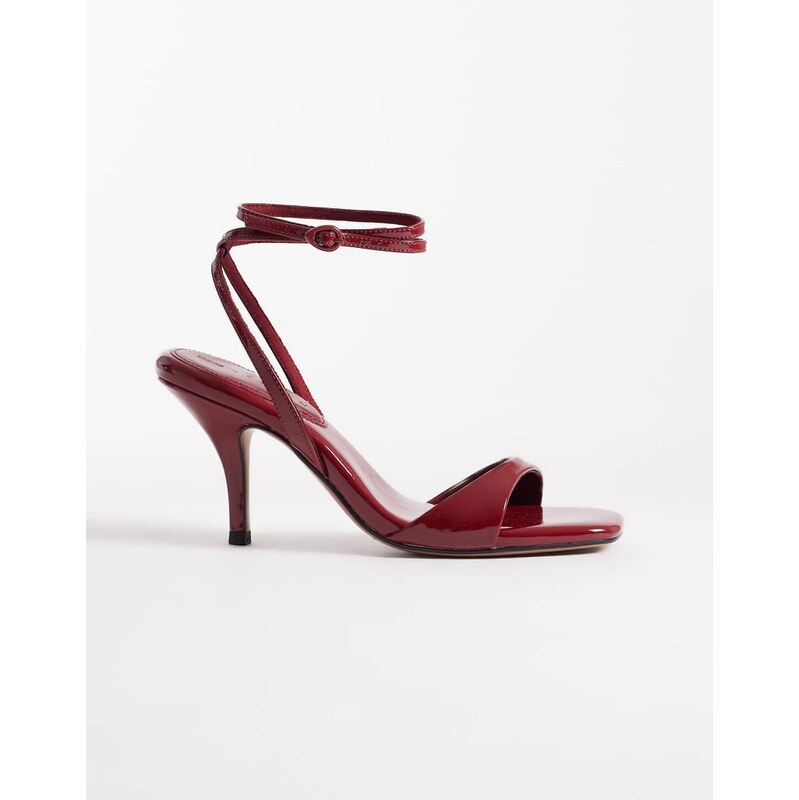ASOS DESIGN Hope barely there mid heel stiletto sandals in dark