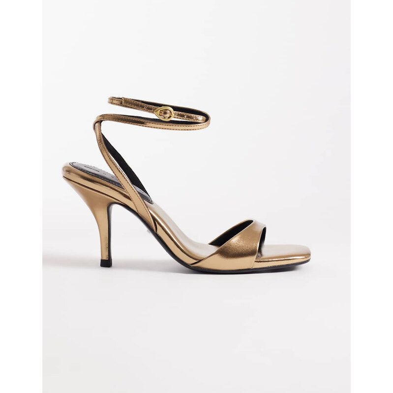 ASOS DESIGN Hope barely there mid heel stiletto sandals in warm