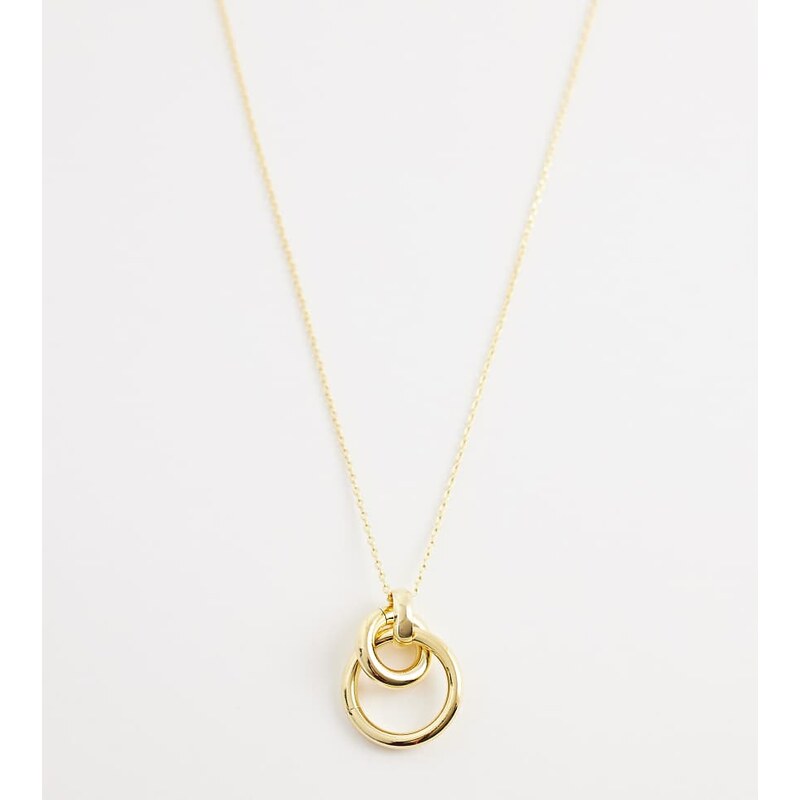 Orelia interlocking open circle necklace in 18k gold plated 113467157
