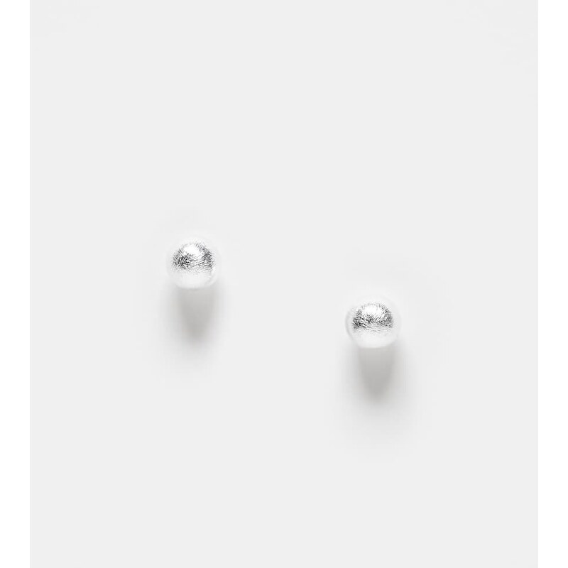 Kingsley Ryan brushed ball stud earrings in silver 113467166