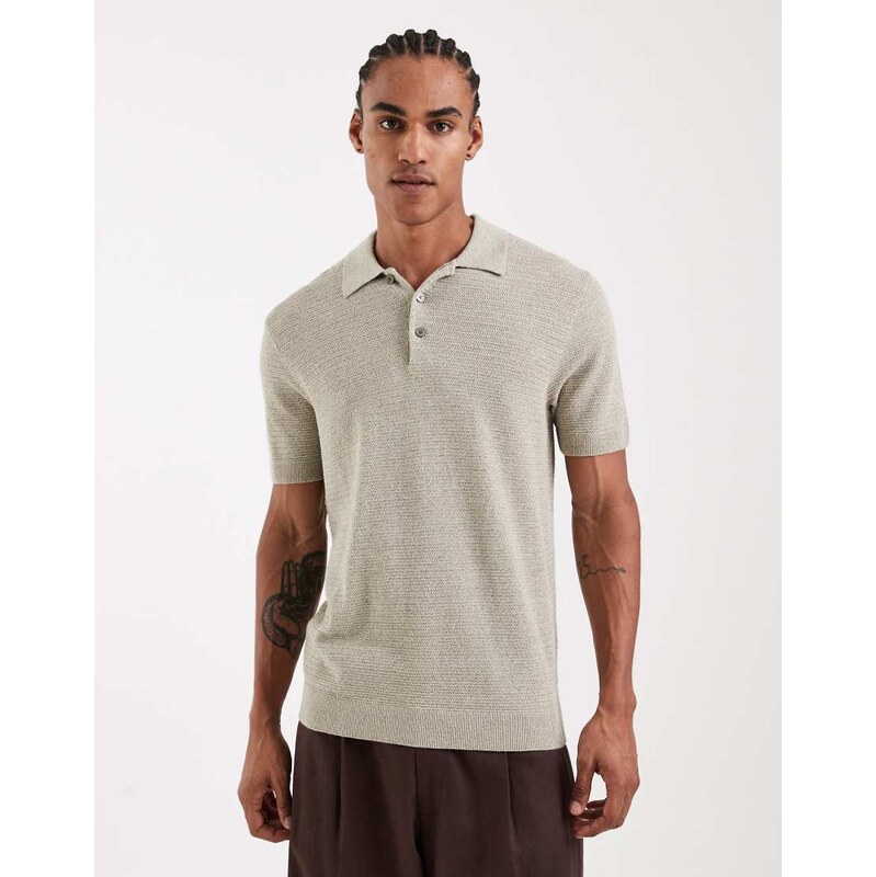 Jack & Jones Premium knitted polo in light green