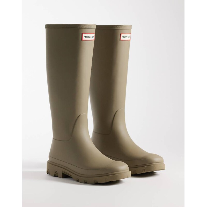 Hunter Downpour tall wellington boot in grey 113467225