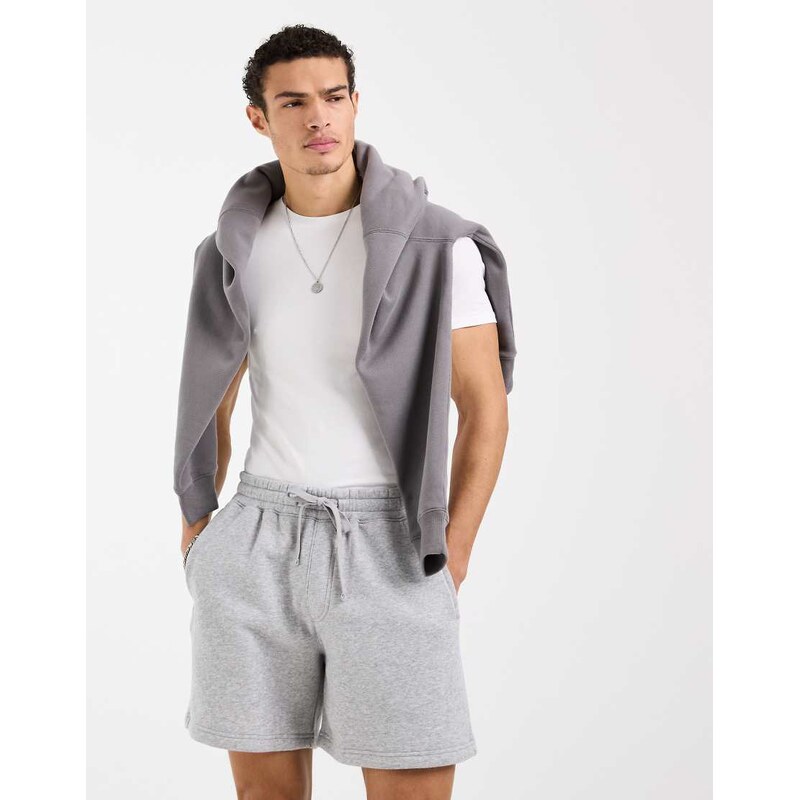 Hollister baggy above the knee fleece shorts in grey