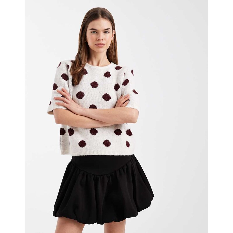 ASOS DESIGN interlock bubble hem mini skirt in black