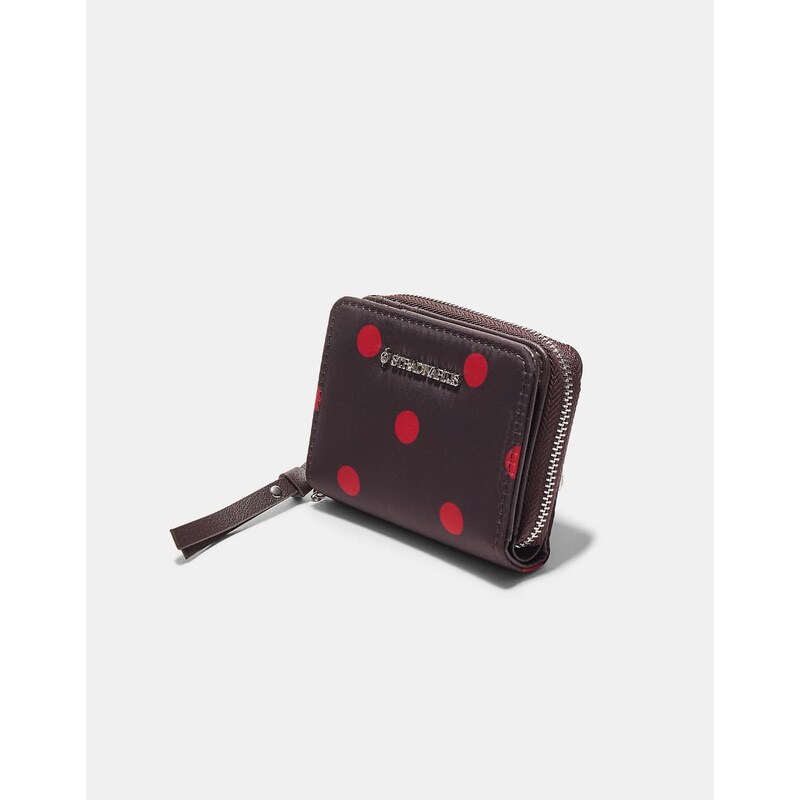 Stradivarius Polka dot card holder purse in brown 113467262